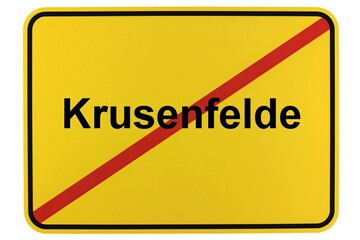 Illustration eines Ortsschildes der Gemeinde Krusenfelde in Mecklenburg-Vorpommern
