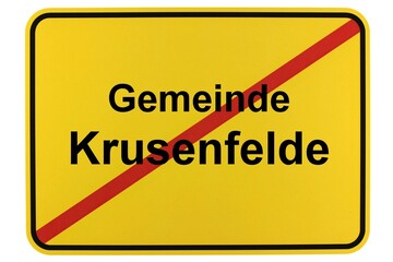 Illustration eines Ortsschildes der Gemeinde Krusenfelde in Mecklenburg-Vorpommern