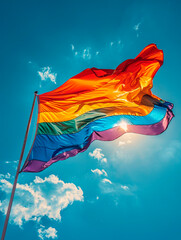 a colorful LGBTQ pride flag fluttering in the wind a powerful symbol of love and equality