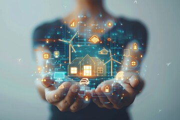 Inside Out: The Impact of Interior Design on Urban Living Quality, Combining Efficiency with Smart Home Systems - obrazy, fototapety, plakaty