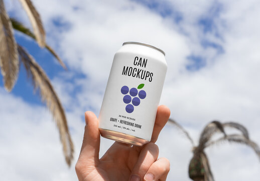 Can In Hand Mockup
