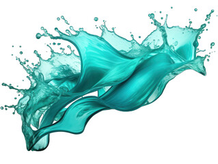 Blue turquoise liquid wave water isolated on transparent background, transparency image, removed background