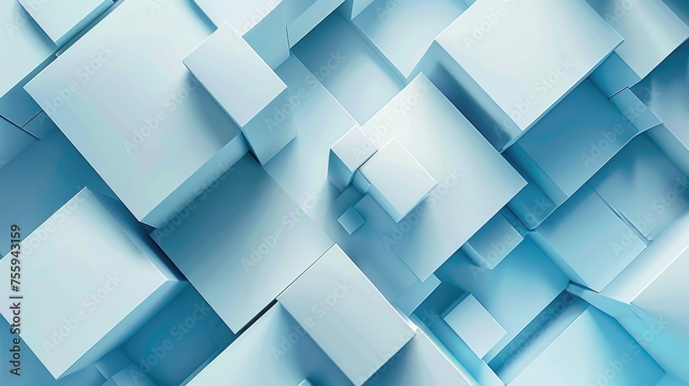 Poster An abstract image of floating cubes in the air. Suitable for digital design projects.