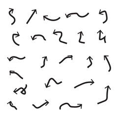 hand drawn arrows vector set. 