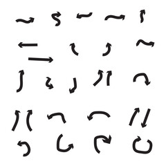 hand-drawn icon arrows, vector set