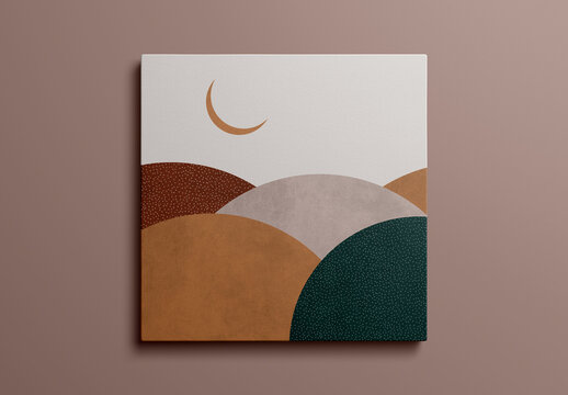 Hanging Square Canvas Mockup
