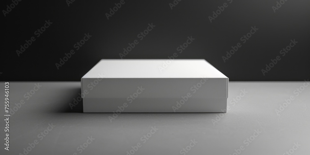 Aufkleber a white box sitting on top of a table. suitable for various concepts.