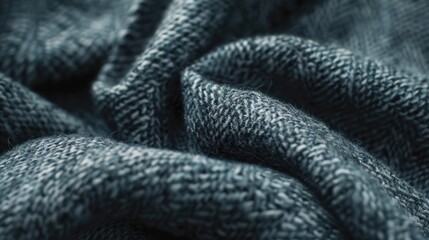 Fototapeta premium Close up of a blue blanket on a black background. Perfect for home decor projects.