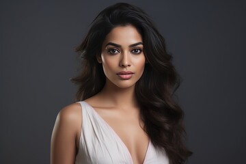 Fototapeta premium Graceful and Refined: Emotive Portraits of an Indian Woman generative ai