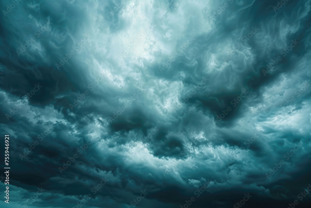 Poster a large cloud filled with lots of dark blue clouds. ideal for backgrounds or weather-related designs