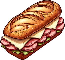 baguette sandwich - 바게트 샌드위치. Generative AI