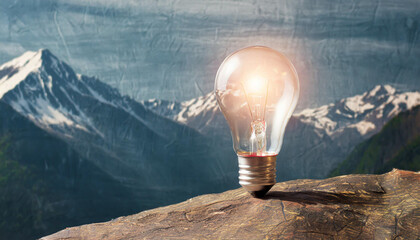 Creative brainstorming mindset concept, light bulb, creative idea generation