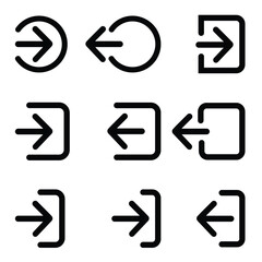 User logout icon set. Vector illustration. Logout symbol collection.