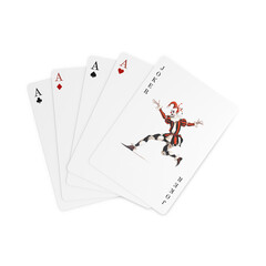 an image of playing cards isolated on a white background