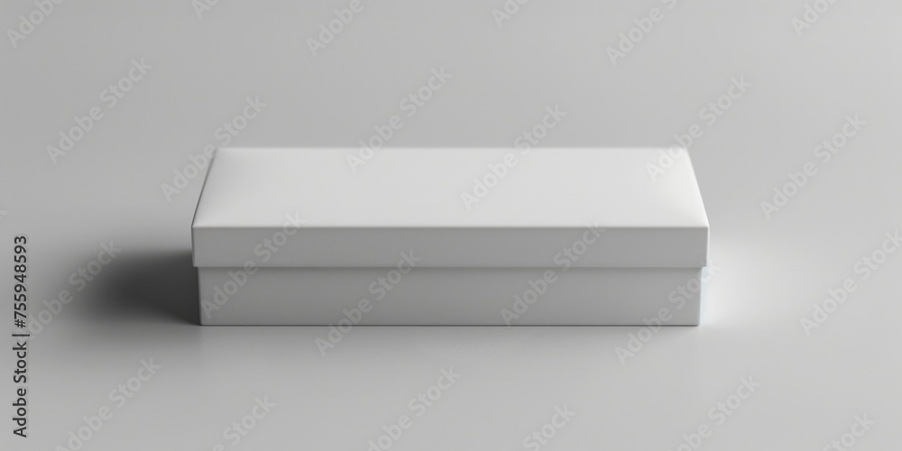 Aufkleber Simple white box on plain background. Suitable for various design concepts.
