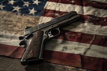 American pistol as symbol of american lifestyle and right to have a gun
