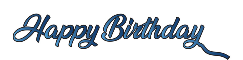 Happy Birthday lettering vector design. Happy Birthday label badge design