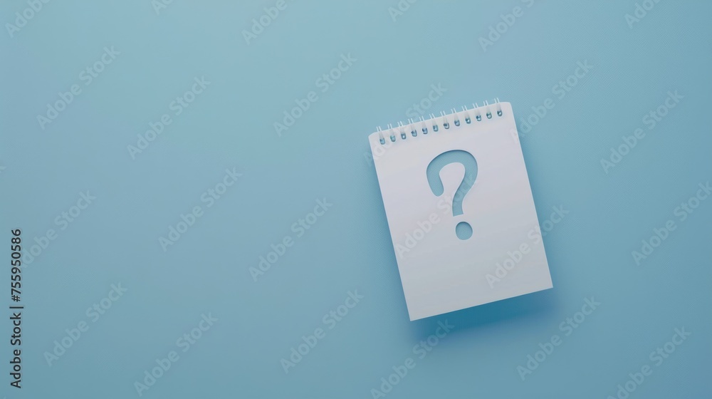Aufkleber A notepad with a question mark symbol on it. Suitable for business and education concepts.