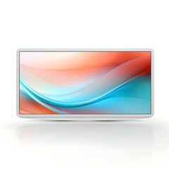 Modern display with abstract colorful wallpaper on white background