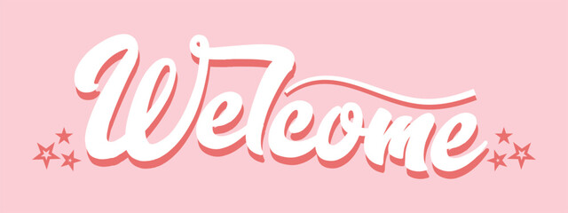 WELCOME hand lettering -- handmade calligraphy, vector 