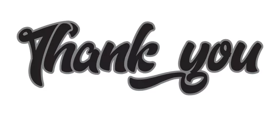 Foto op Plexiglas Thank you lettering card on white background. Calligraphy modern Vector illustration on white background © Tanima
