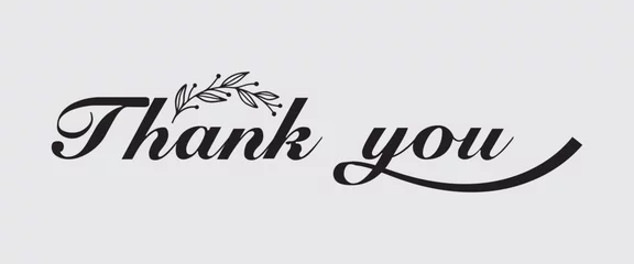 Badkamer foto achterwand Handwritten phrase "Thank you" in a hand drawn wreath. Vector illustration. © Tanima
