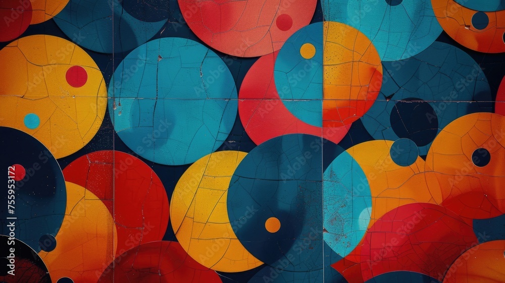 Aufkleber bright and vibrant circles in various colors. great for design projects.