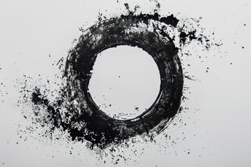 Detailed black and white image of a tire, perfect for industrial concepts.