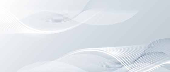 Grey white abstract background with flowing particles. Digital future technology concept. vector illustration.
