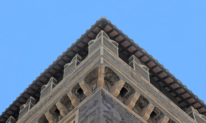 Top of the Millina Tower (Tor Millina) near Piazza Navona in Rome with blue sky