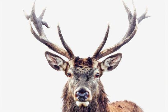 A close-up image of a beautiful deer with impressive horns. Perfect for wildlife and nature themes.