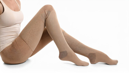 Compression garments for the treatment of lipoedema and lymphoedema.Lymphedema management: Wrapping leg using multilayer bandages to control Lymphedema. Part of complete decongestive therapy