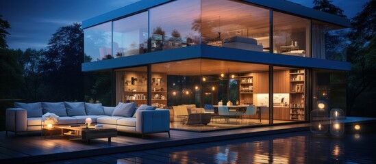 Fototapeta na wymiar modern cozy interior with living,dining zone stair