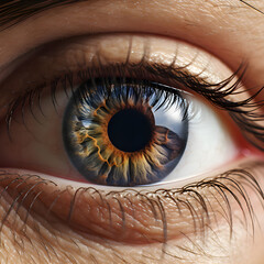 Photo beautiful closeup shot of a female human's deep blue eyes