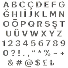 Alphabet with Glass Effect, 3D Render, dispersion effect