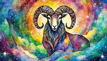 abstract background aries zodiac ram