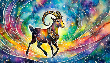 abstract background capricorn zodiac the goat