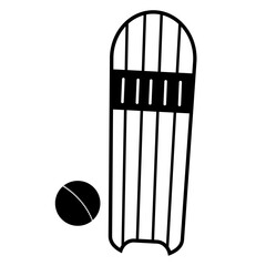 pad and ball of cricket icon