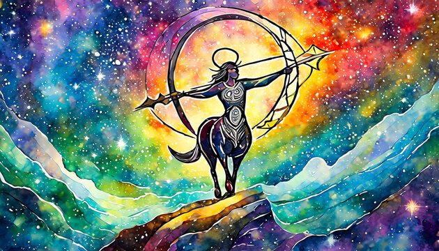 abstract background sagittarius zodiac archer centaur