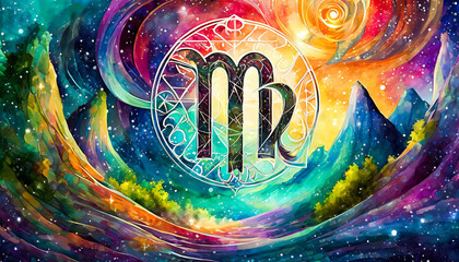 abstract background virgo zodiac sign
