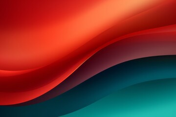 A dramatic red and teal background with gradients