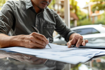 Car Owner Reviewing Documents