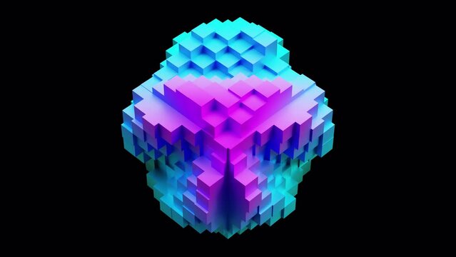 Abstract Heatmapping Extruded Cubes Seamlessly Loopable Motion Background