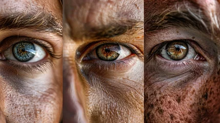 Fototapeten Close up of a person's eyes with different colors. Suitable for medical or beauty concepts. © Fotograf