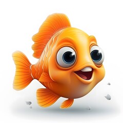 a cartoon goldfish with big eyes