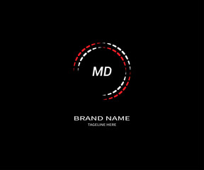 MD LETTER LOGO Design ONE BLACK BACKGROUND