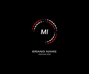 MI LETTER LOGO Design ONE BLACK BACKGROUND