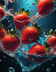 strawberry in water