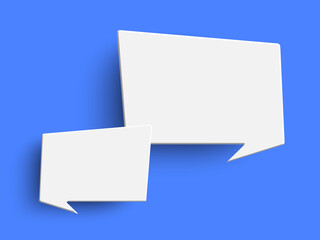 White empty speech bubble on blue background