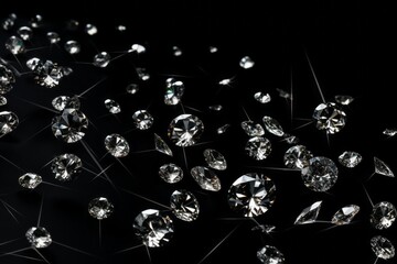 A black background with sparkling diamonds